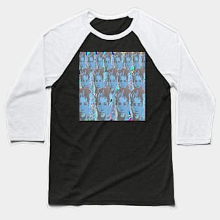 blue graffiti faces by LowEndGraphics Baseball T-Shirt